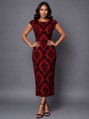 Worthington Red Knee-Length Sheath Dress